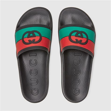 green and red gucci shoes|Gucci red and green slides.